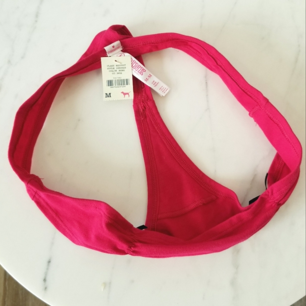 Victoria's Secret PINK Vintage Low Rise Thong Panty Black Bows Ruching NWT - Picture 9 of 12